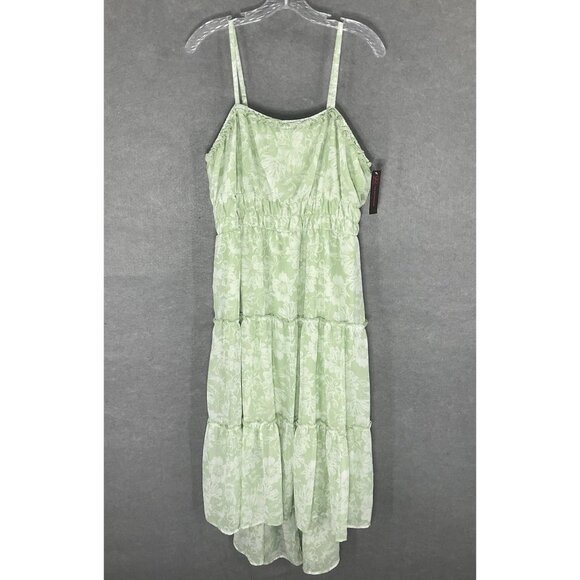 No Boundaries Dress Women 2XL Floral Mint Green Tiered Lined Flowy Fairy - Picture 1 of 15